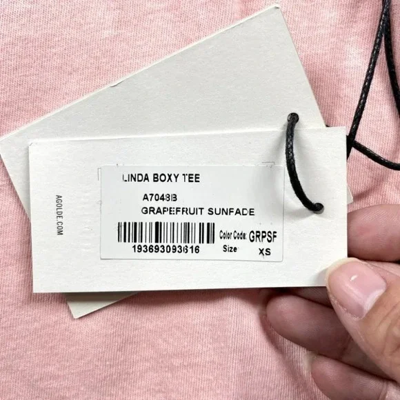 AGOLDE	NWT Linda Boxy Crewneck T-Shirt Short Sleeve Dip Dye Size XS - Picture 6 of 12